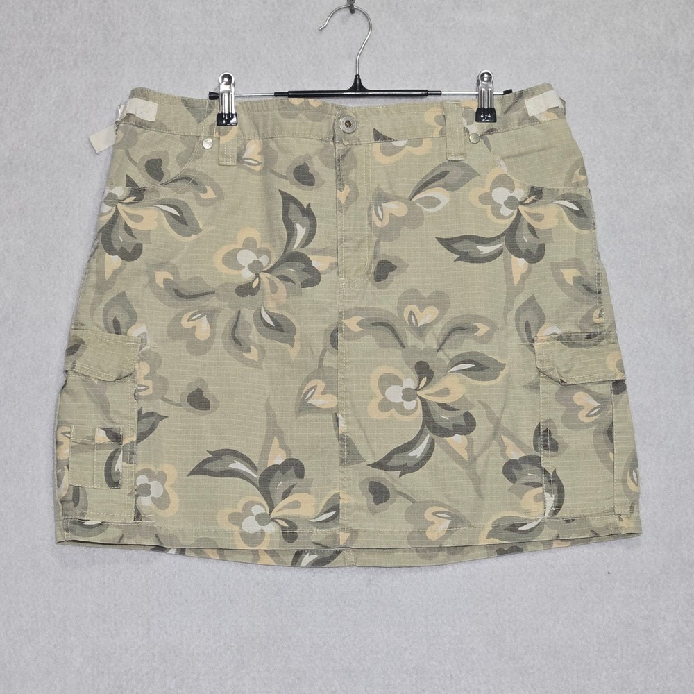Jeanstar Cargo Skirt Womens 14 Green Floral Good Utility Mini BH220